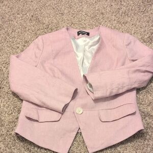Express Blush Lilac Linen Blend Purple Blazer